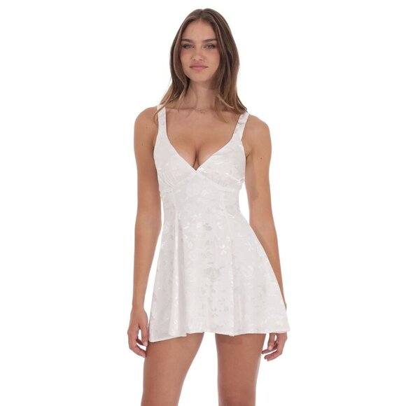 COMING SOON LUCY IN THE SKY WHITE FLOWER MINI DRESS - Picture 1 of 3